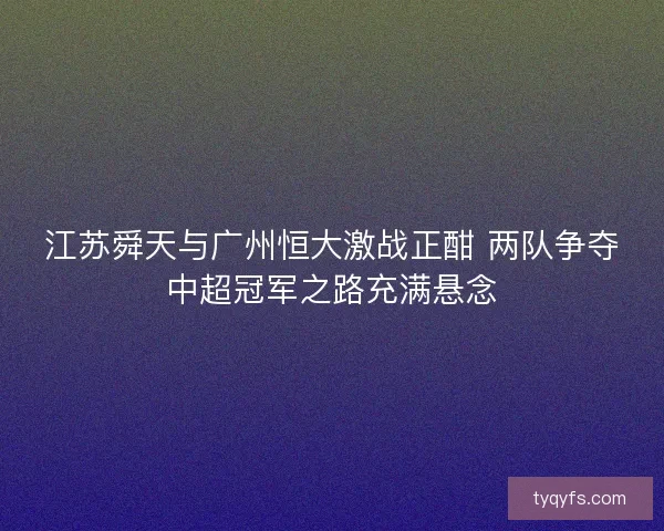 江苏舜天与广州恒大激战正酣 两队争夺中超冠军之路充满悬念